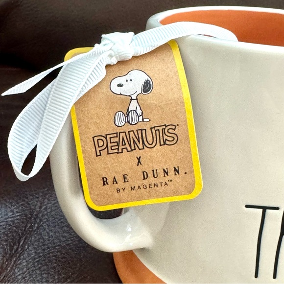 GIVE THANKS Snoopy with Autumn Leaves & Turkey - Rae Dunn Peanuts Mug - Picture 7 of 10